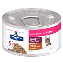 Hill's Prescription Diet Gastrointestinal Biome Stew. Kattefoder mod dårlig mave/skånekost. Vådfoder 24 dåser af 82 g